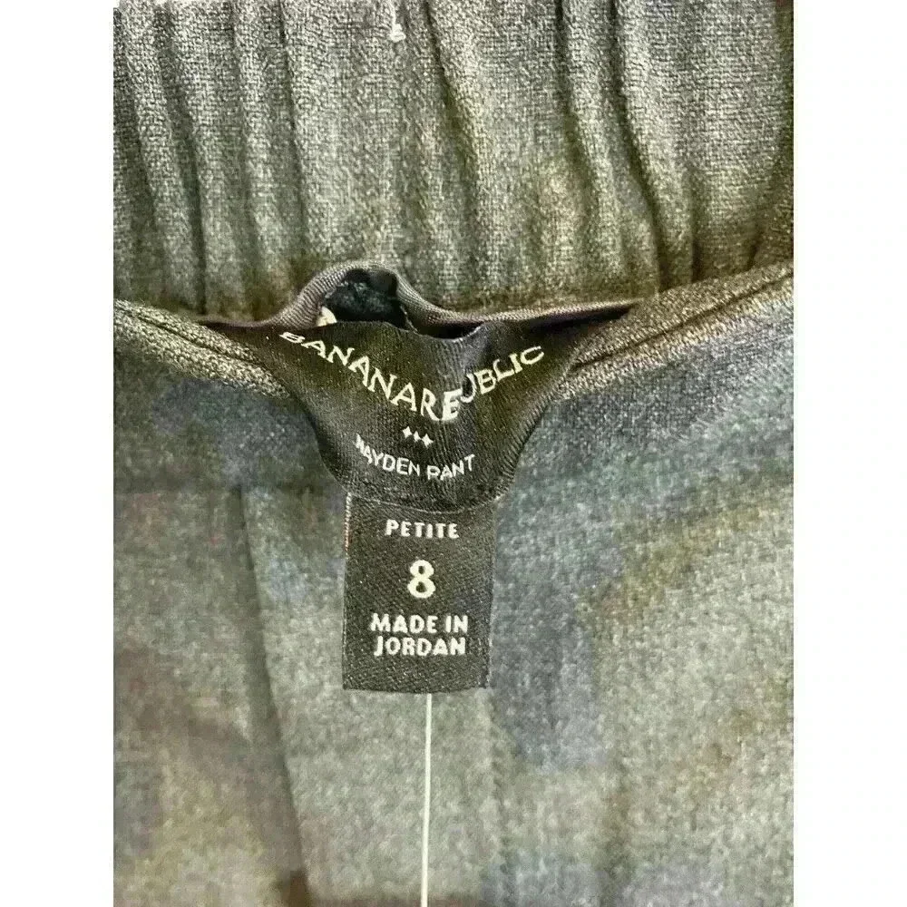 NWT Banana Republic Women's Pull-On Tapered Pants, Gray 8P, Pockets